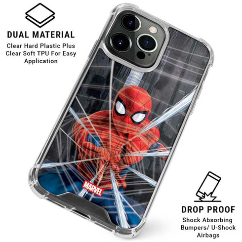 Marvel Spiderman Web Throw iPhone 15 Pro Clear Case